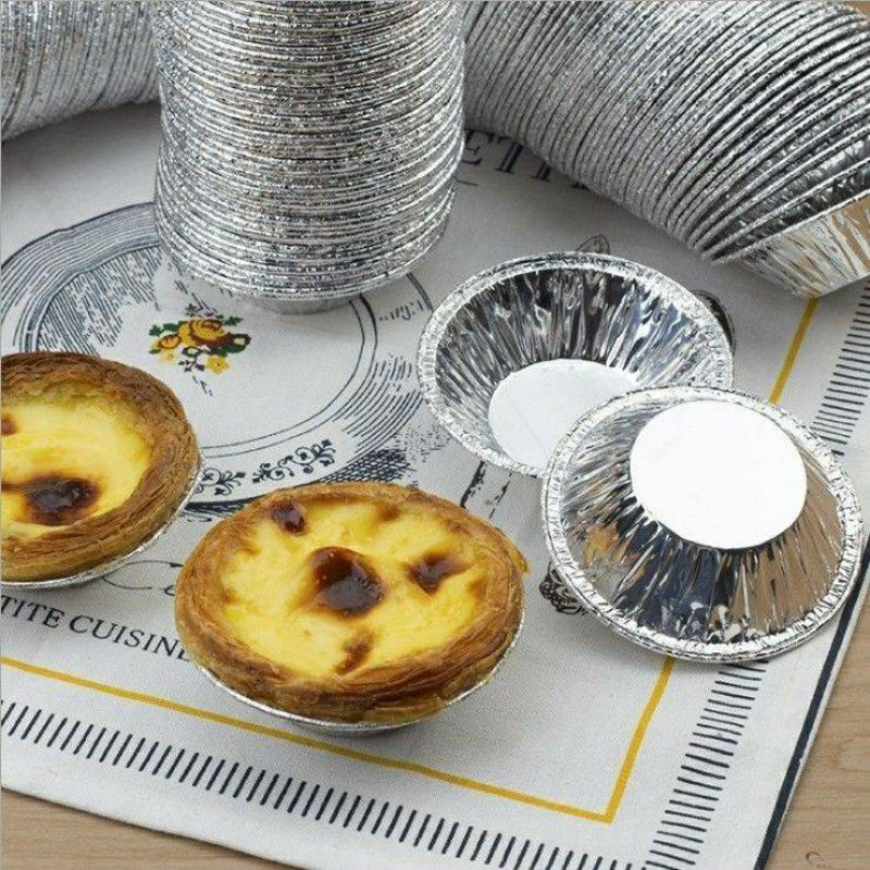 Set 200 chén giấy bạc, khuôn giấy bạc nướng bánh tart, nướng hàu cho lò nướng, nồi chiên không dầu