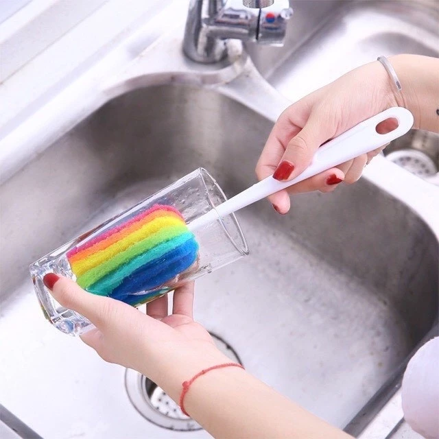 Cây Cọ Rửa Ly 7 Màu - Cọ Rửa Ly, Bình Nước, Bình Giữ Nhiệt 7 Sắc Cầu Vồng -Tiện Ích - Dễ Sử Dụng