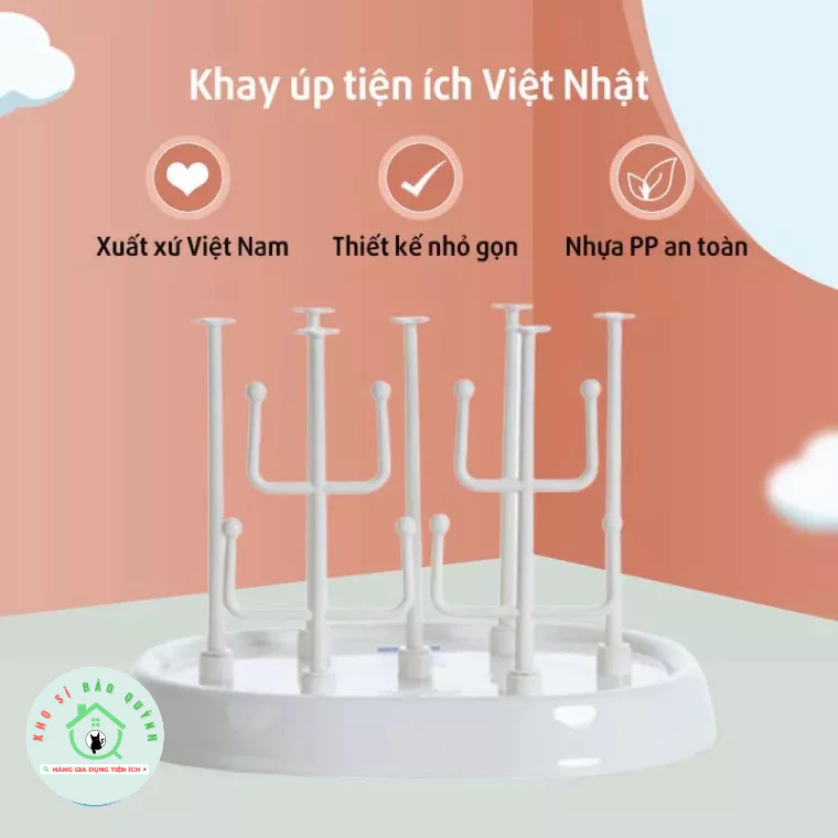 Khay úp tiện ích chân y, úp bình sữa, úp cốc, núm ti thông minh nhựa cao cấp Việt Nhật 5672