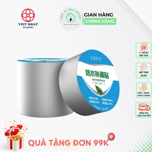 Cuộn Băng Keo Chống Thấm Dài 5M Rộng 5cm, 10cm - Keo Dán Siêu Dính, Chống Thấm Nước, Chống Dột