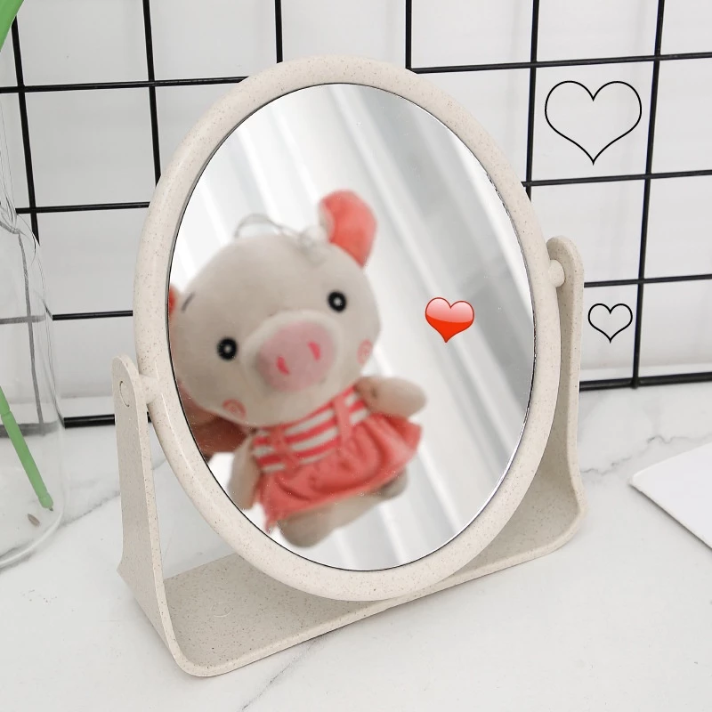 [GIÁ SỈ] Gương Trang Điểm Để Bàn Lúa Mạch Hàn Quốc 2 Mặt Gương Xoay 360 Độ Bền Chắc, Gương Để Bàn Trang Điểm