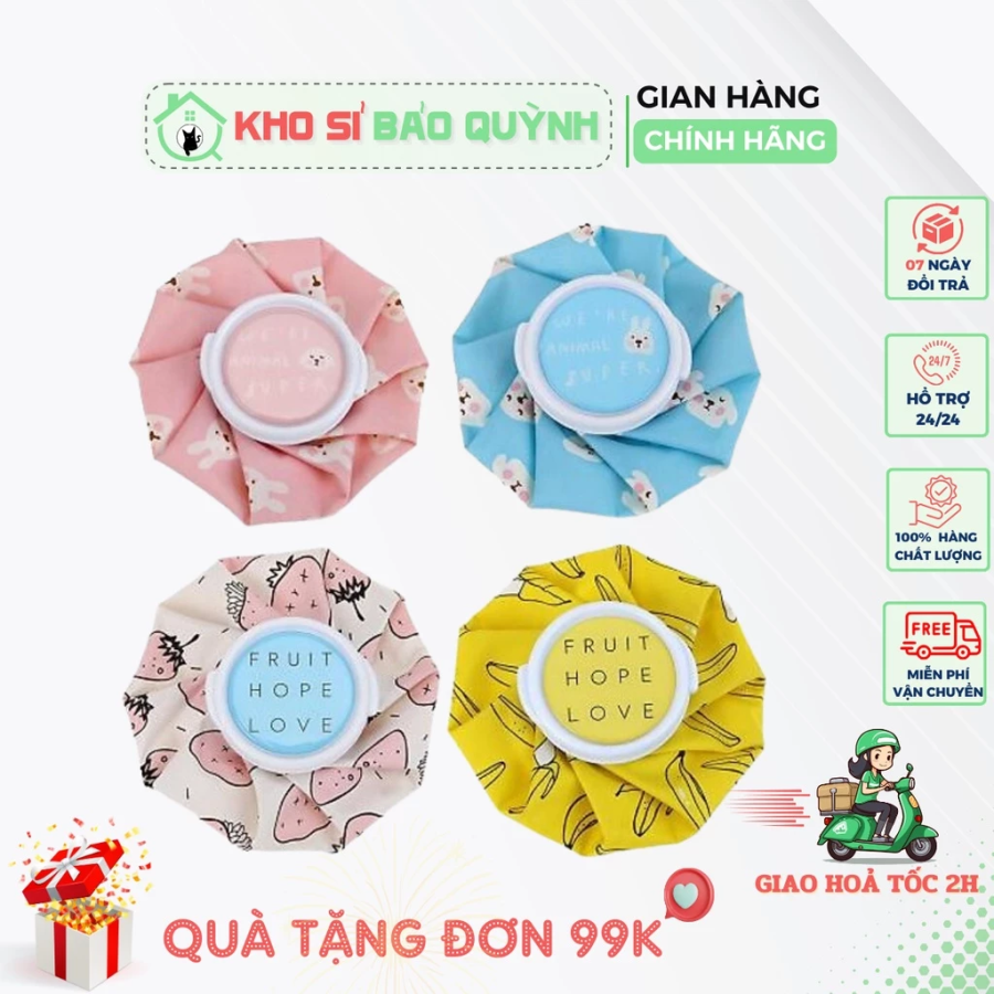 Túi Chườm Nóng Lạnh Giảm Đau Nhức VN Hình Tròn Chống Thấm Nước, Giữ Nhiệt Tốt