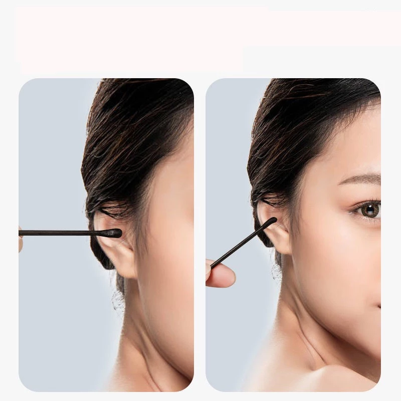 Hộp 200 bông ngoáy tai, tăm bông lấy ráy tai, vệ sinh tai thiết kế 2 đầu tiện lợi, chất liệu mềm mịn an toàn khi sử dụng
