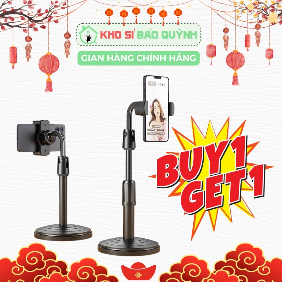 [MUA 1 TẶNG 1] Giá Đỡ Điện Thoại Để Bàn Kẹp Điện Thoại Livestream Xem Video Xoay 360 Độ