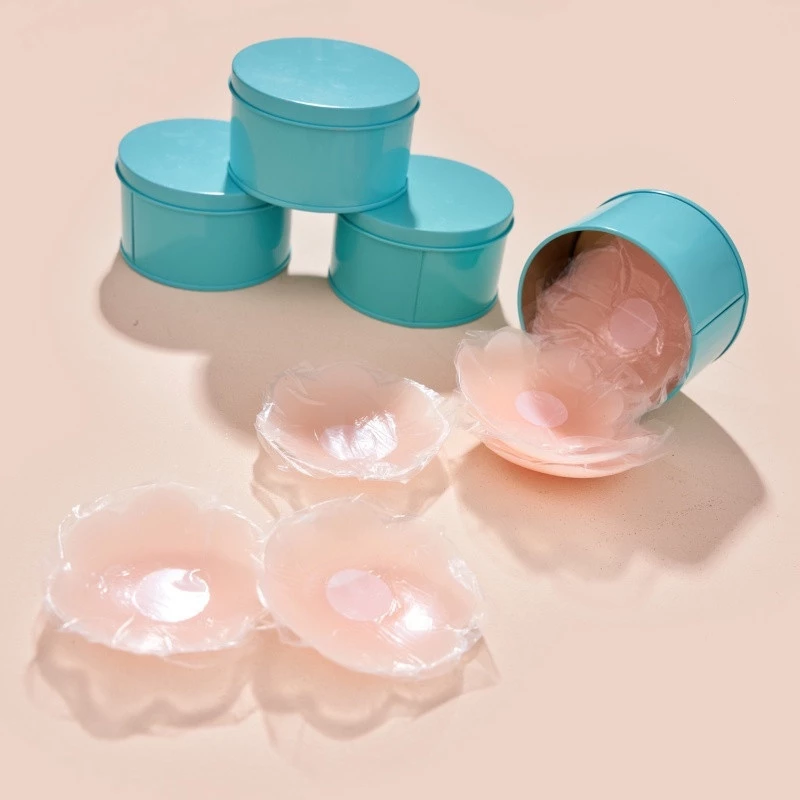 Hộp Đựng Miếng dán ngực silicon dán ti - Hộp 5 cặp dán ti sử dụng nhiều lần Việt Nhật - Hộp Xanh Hình Hoa