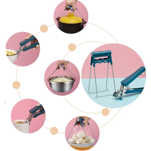 Combo 3 Món Dụng Cụ Kẹp Gắp Kẹp Bát Đĩa, Găng Tay Nhắc Nồi Chống Nóng,Kẹp Thức Ăn Nóng,Thép Không Gỉ